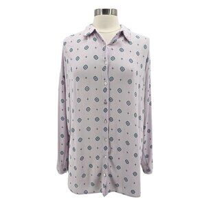 Intimately Free People Womens Medium Top Pattern Lilac Oversized Button Boho
